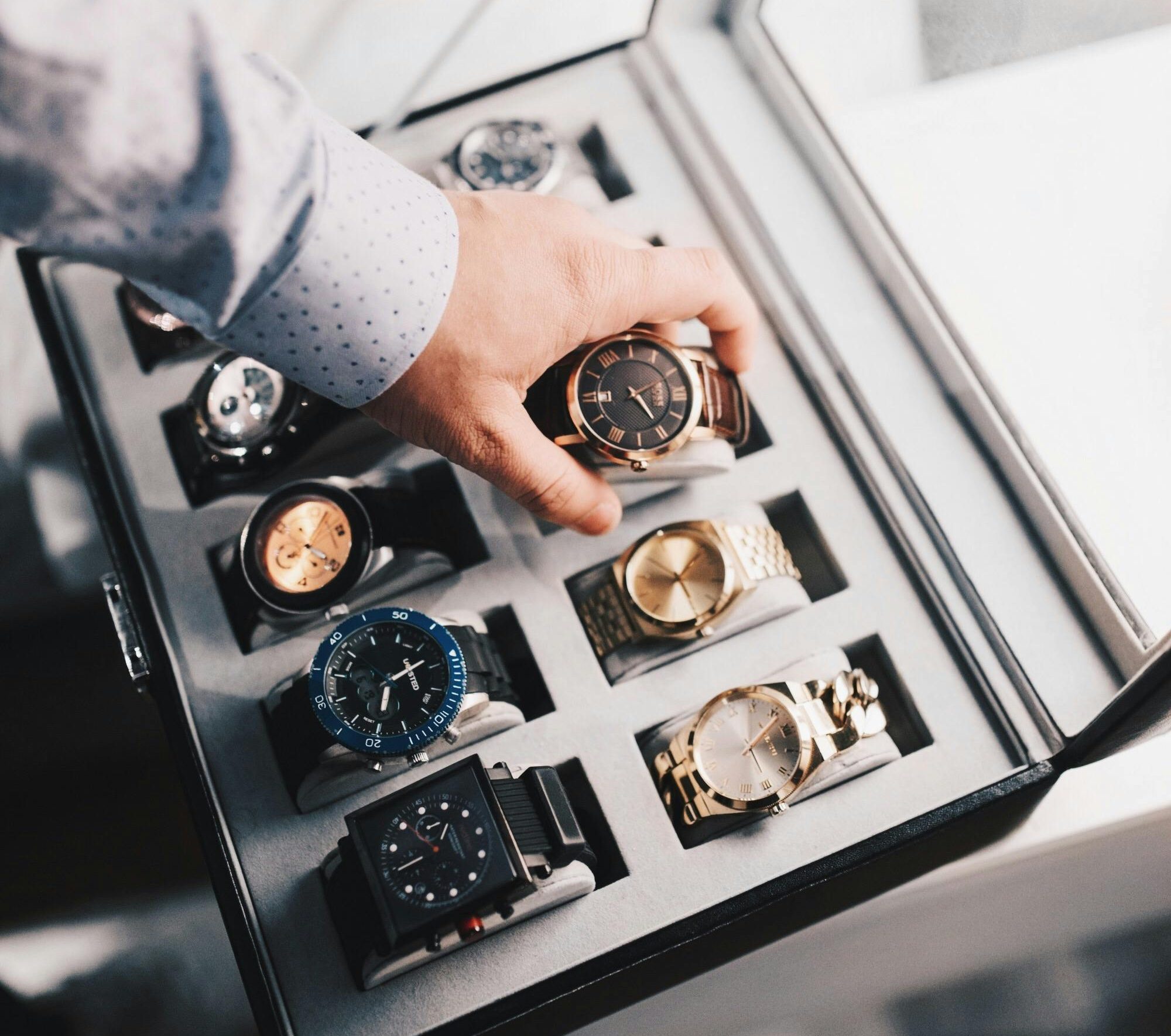 Person picking out a watch