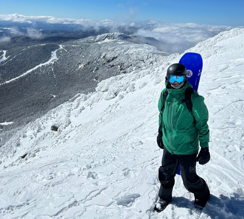 Snowboarding on Mount Mansfield