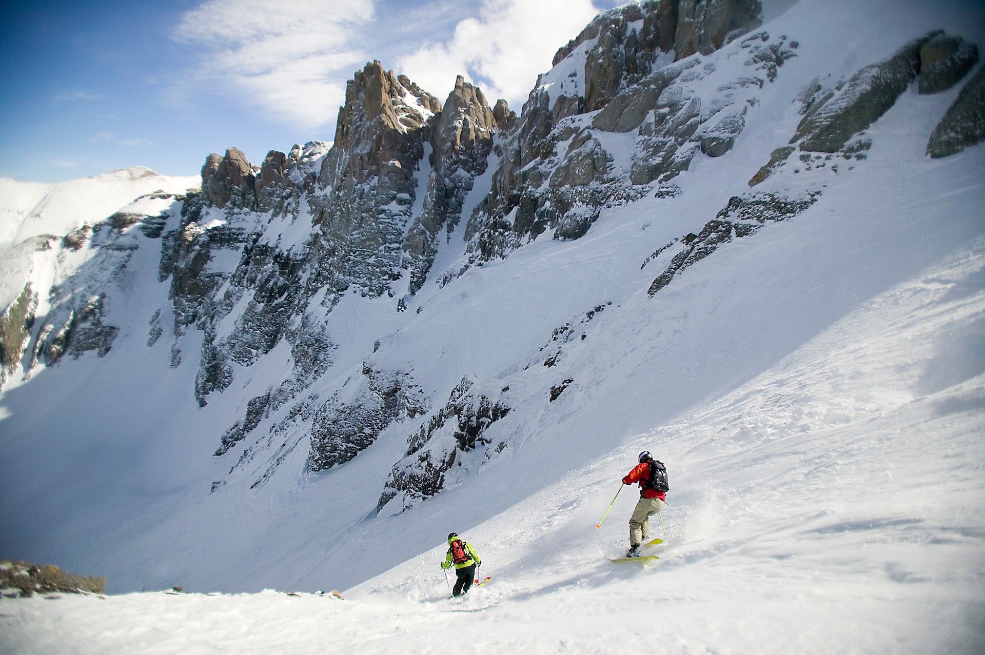 Skiers on Mountain Quail at Telluride Colorado