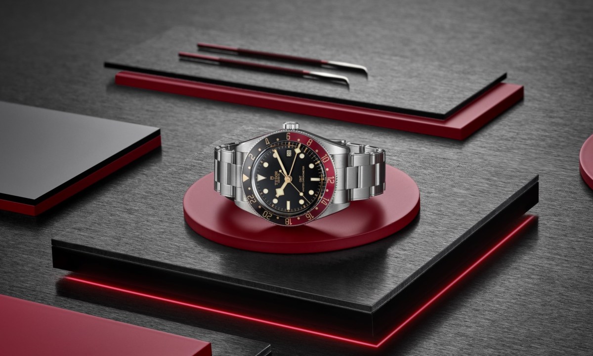 Tudor Black Bay on table