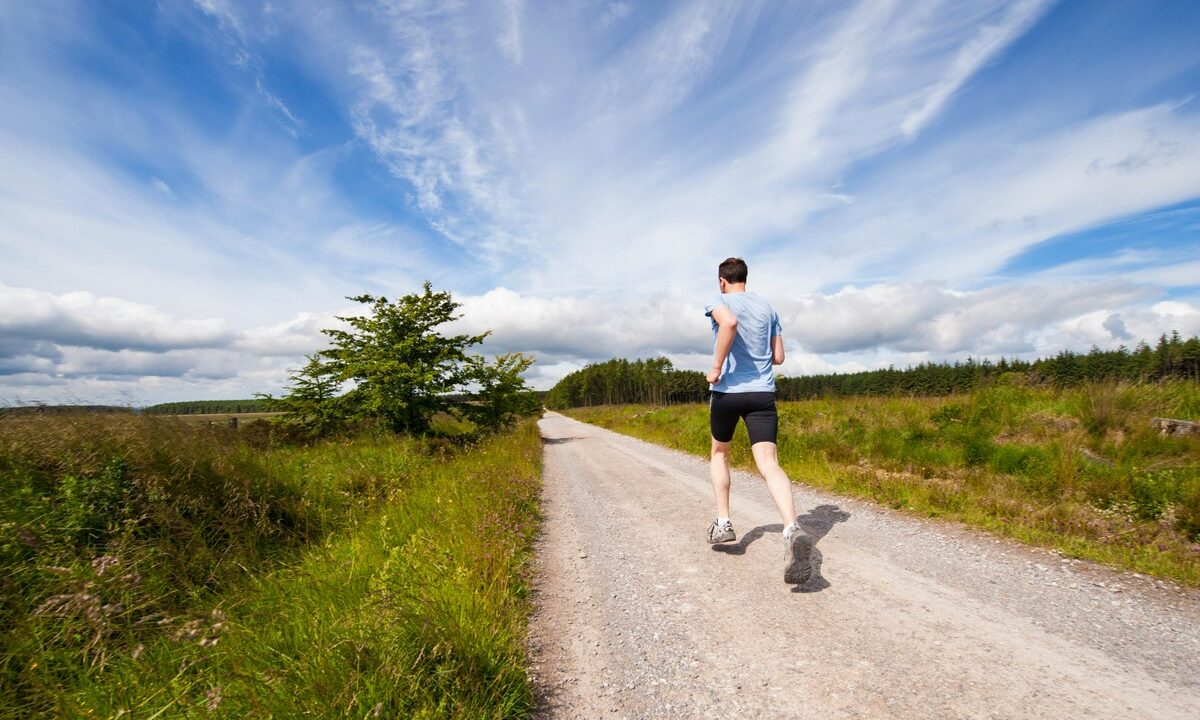 Man running outside