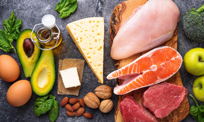 Healthy low carbs products. Ketogenic diet concept. Top view
