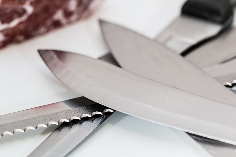 Knife blades closeup