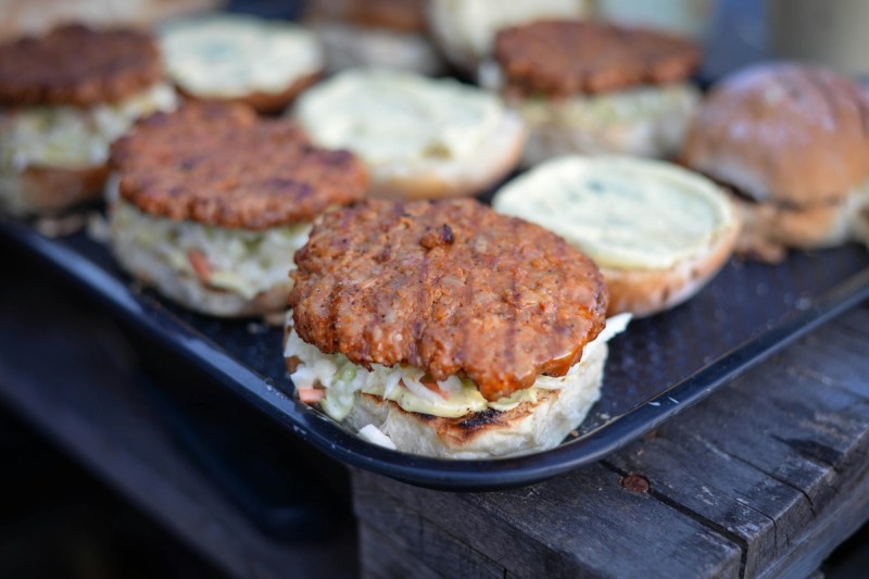 burgers on a grill