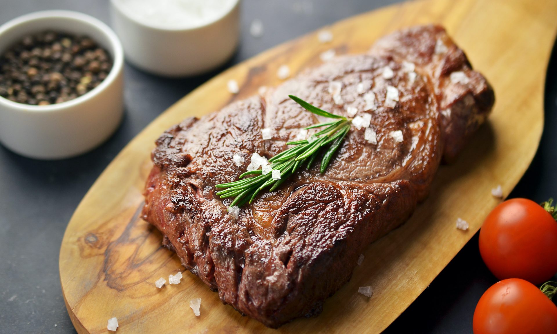 Steak on a cutting board