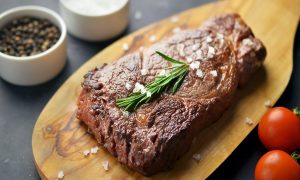 Steak on a cutting board