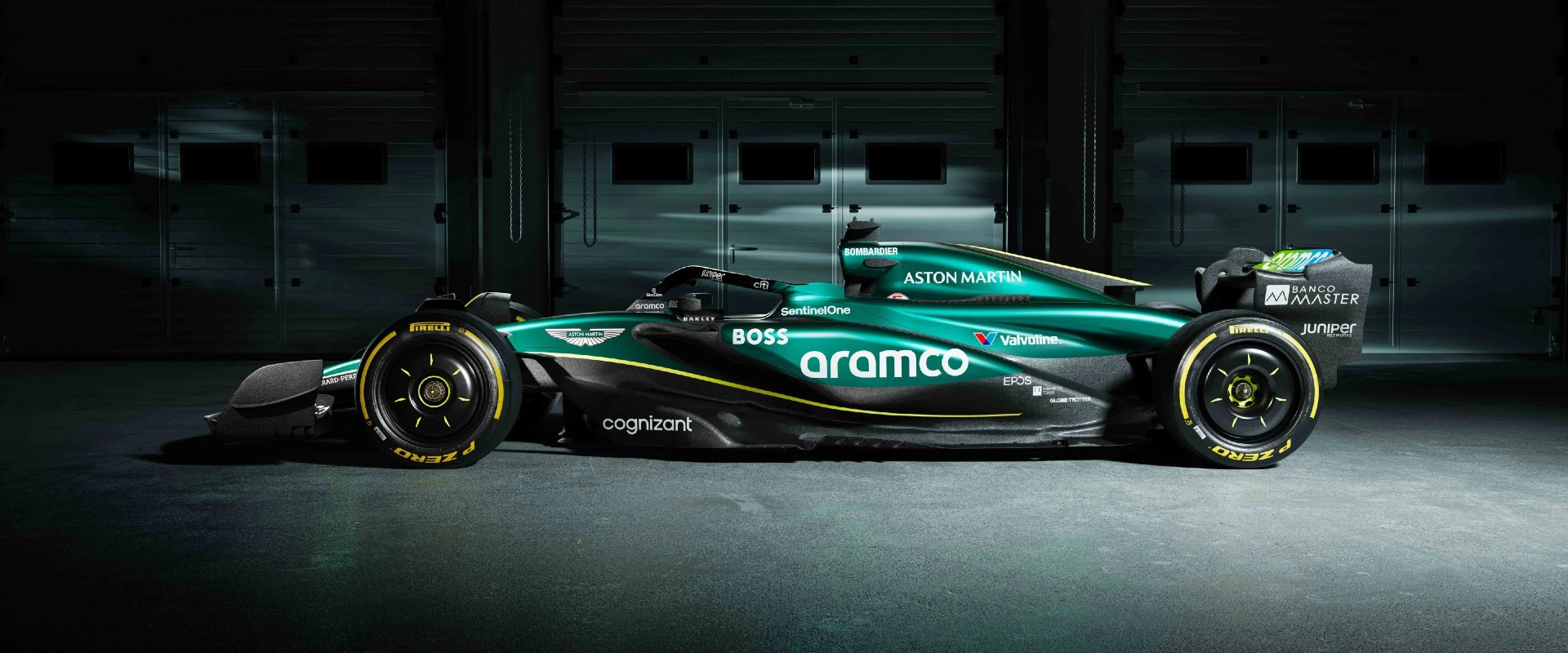 Side view of Aston Martin Formula 1 car