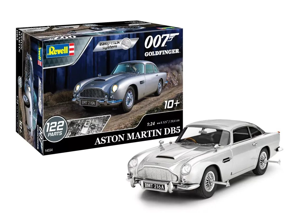 The Aston Martin DB5 car kit and completed model.