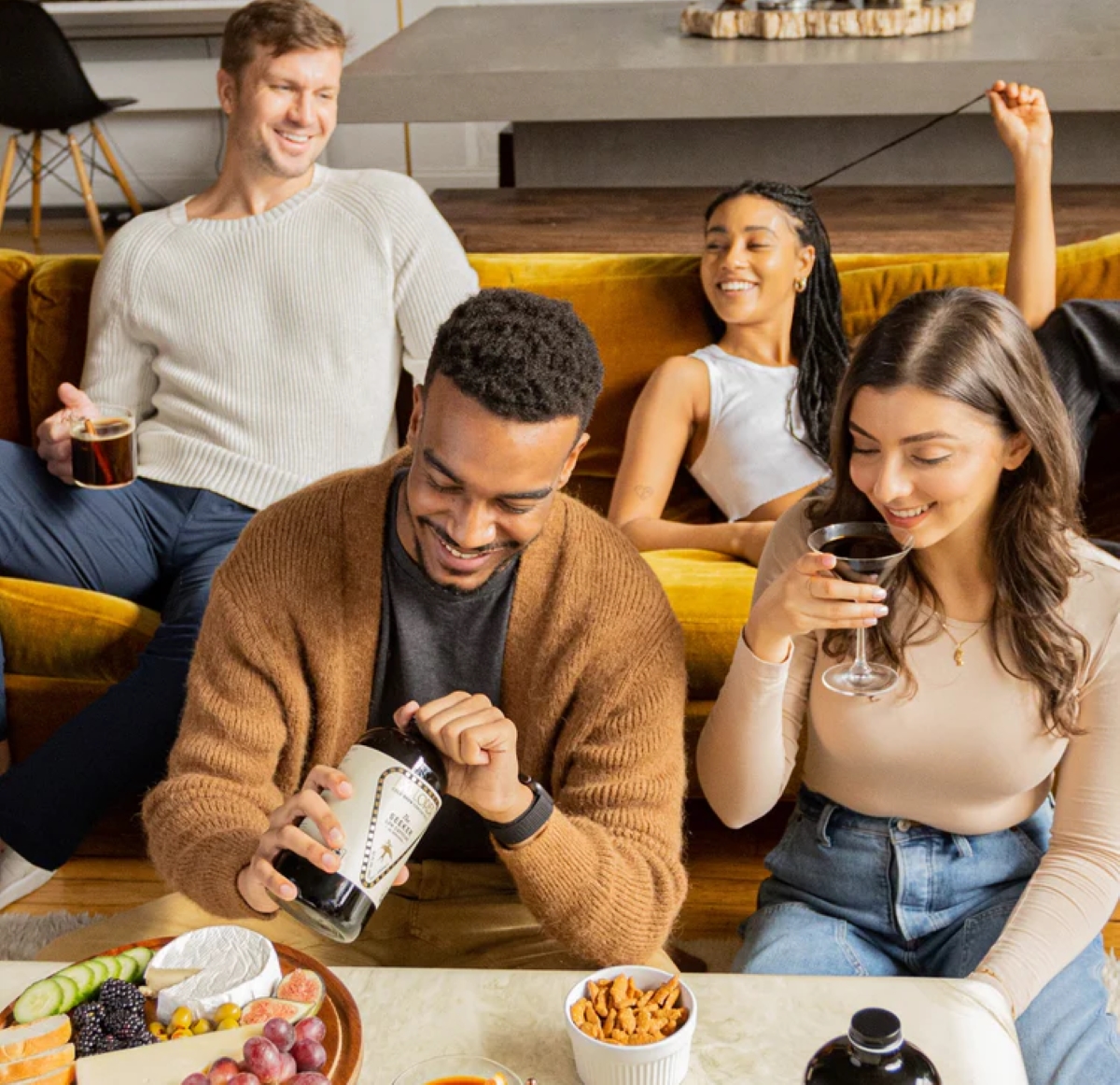 People enjoying coffee cocktails.