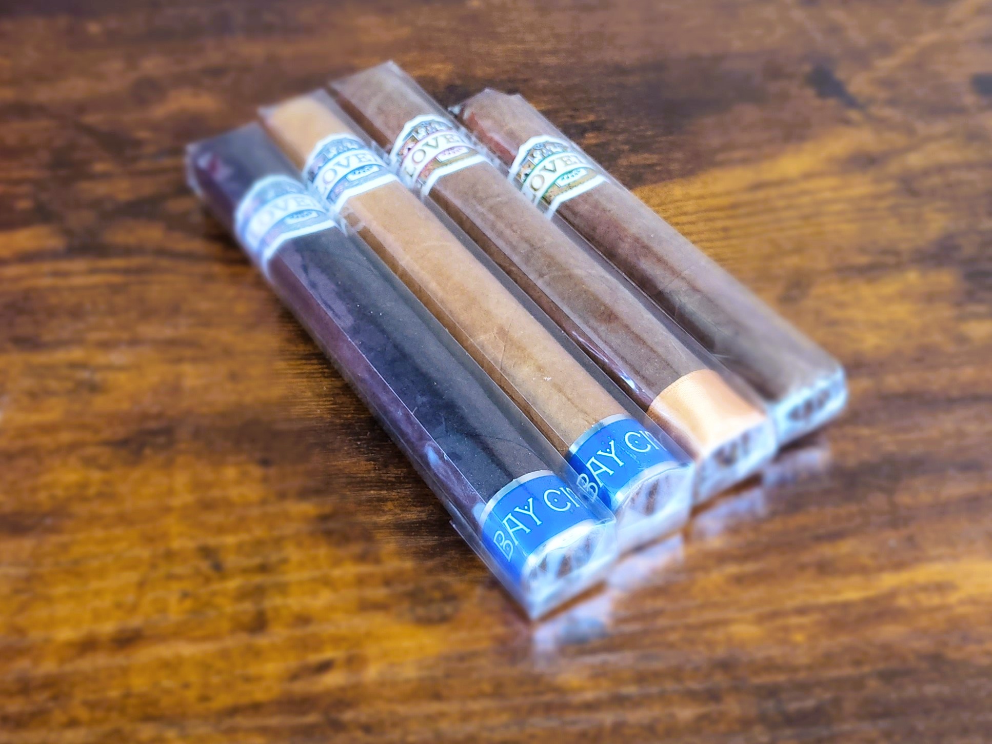 Lovely Cigars four main cigars in golden hue