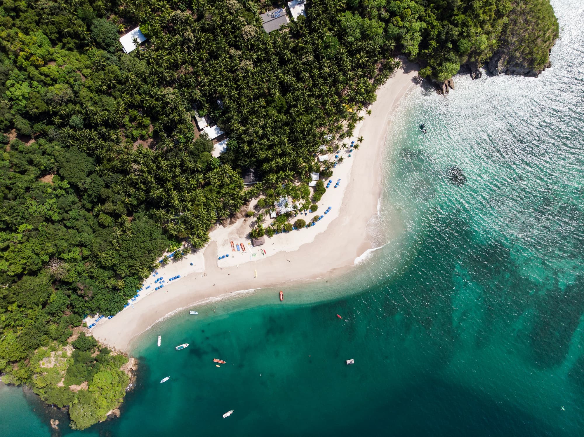 view of beach in costa rica from above