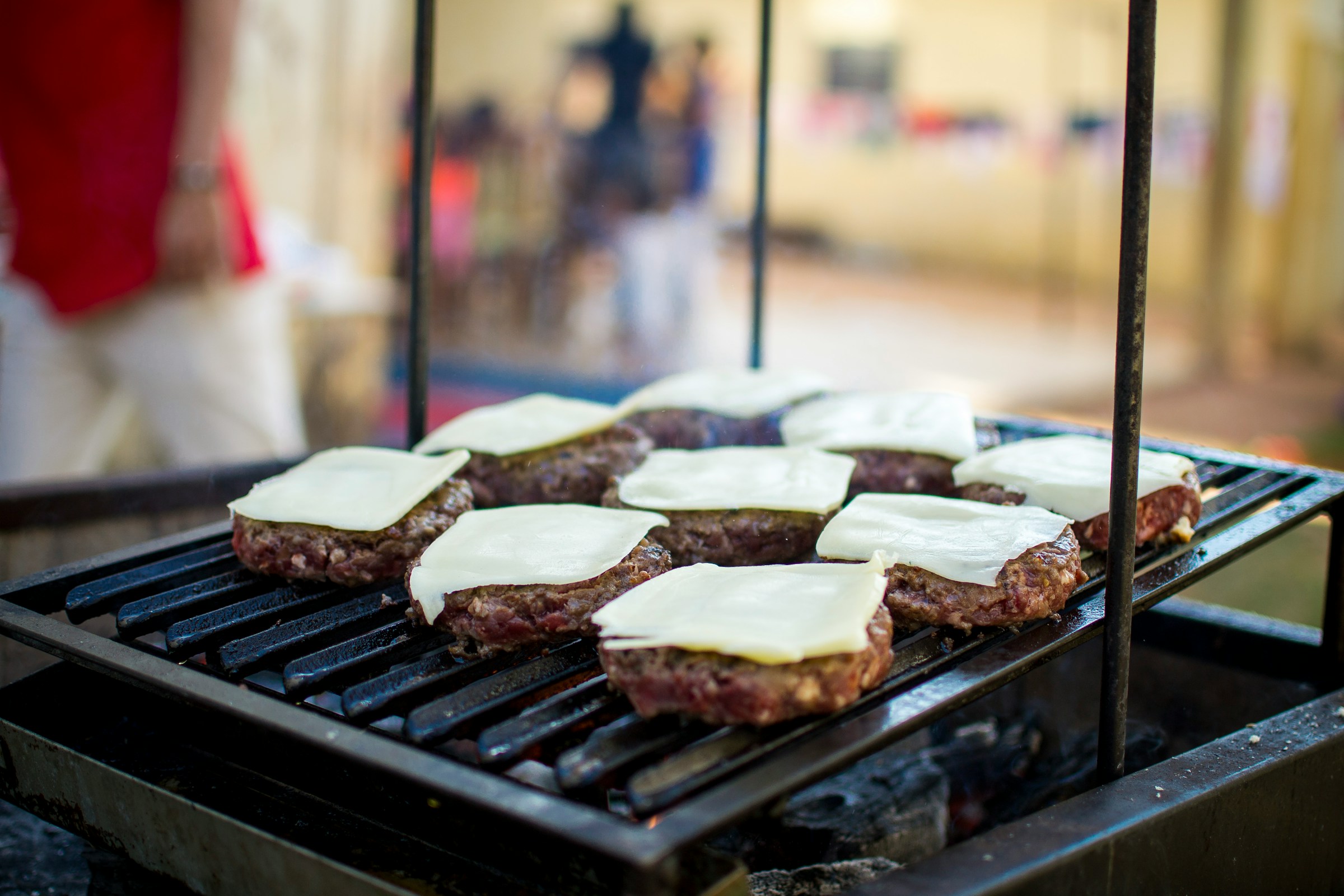Burgers on a grill