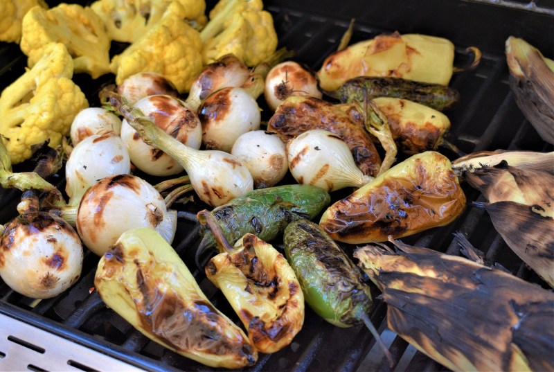 Vegetables on grill