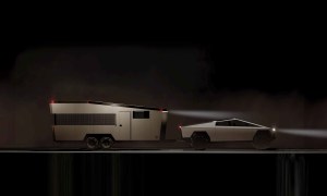 Concept rendering of Living Vehicle's Cyber Trailer all-solar travel trailer.