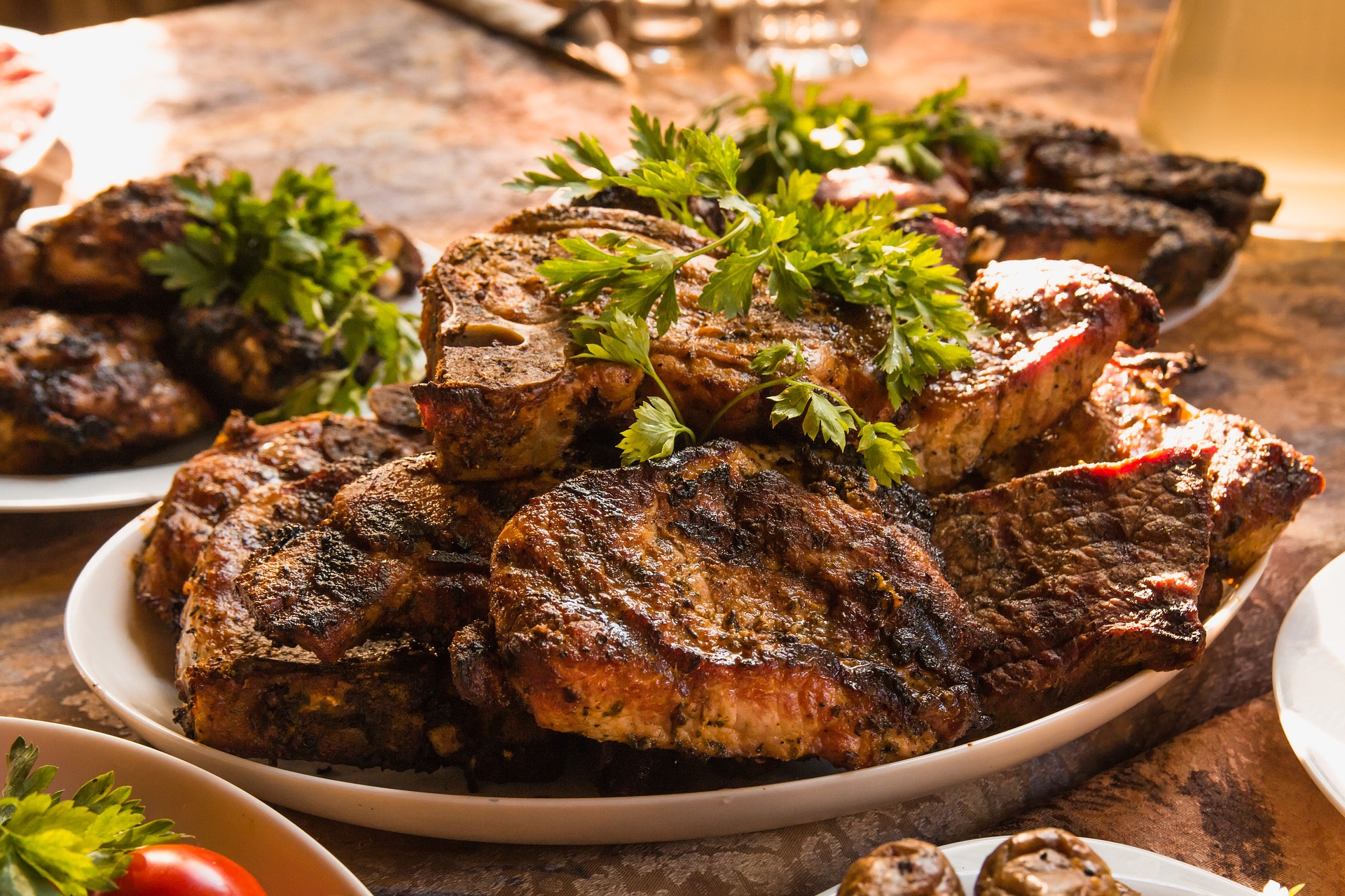 Steaks on a plate