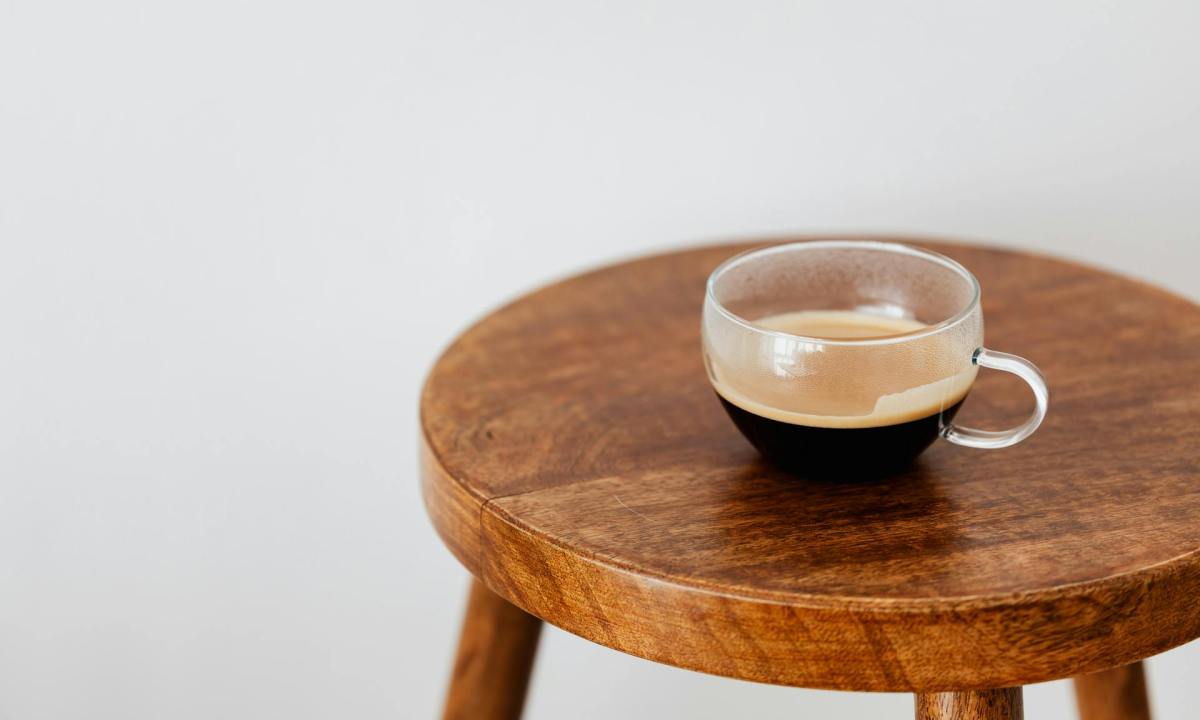 Americano coffee on a wooden table