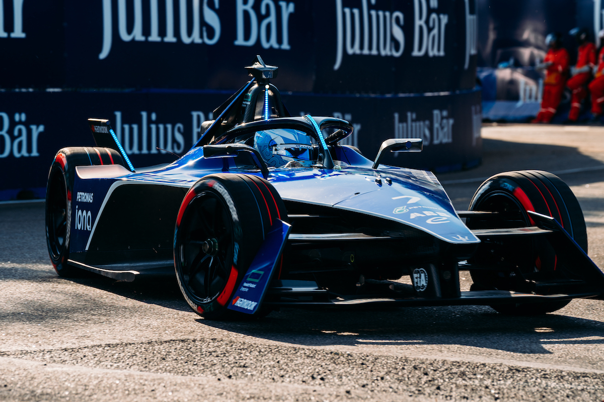 Maserati MSG Racing Formula E Maserati Tipo Folgore race car during the Sao Paulo e-Prix.