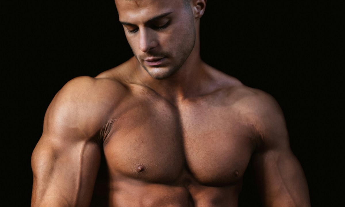 Man with strong chest and triceps