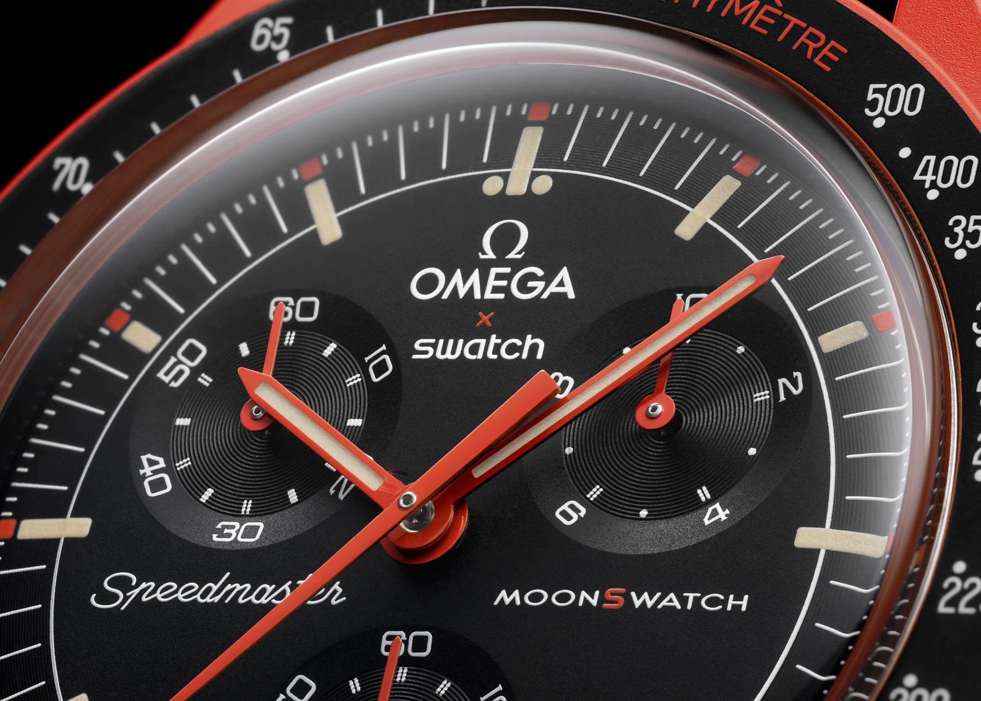 Swatch Mission to Earth Lave dial