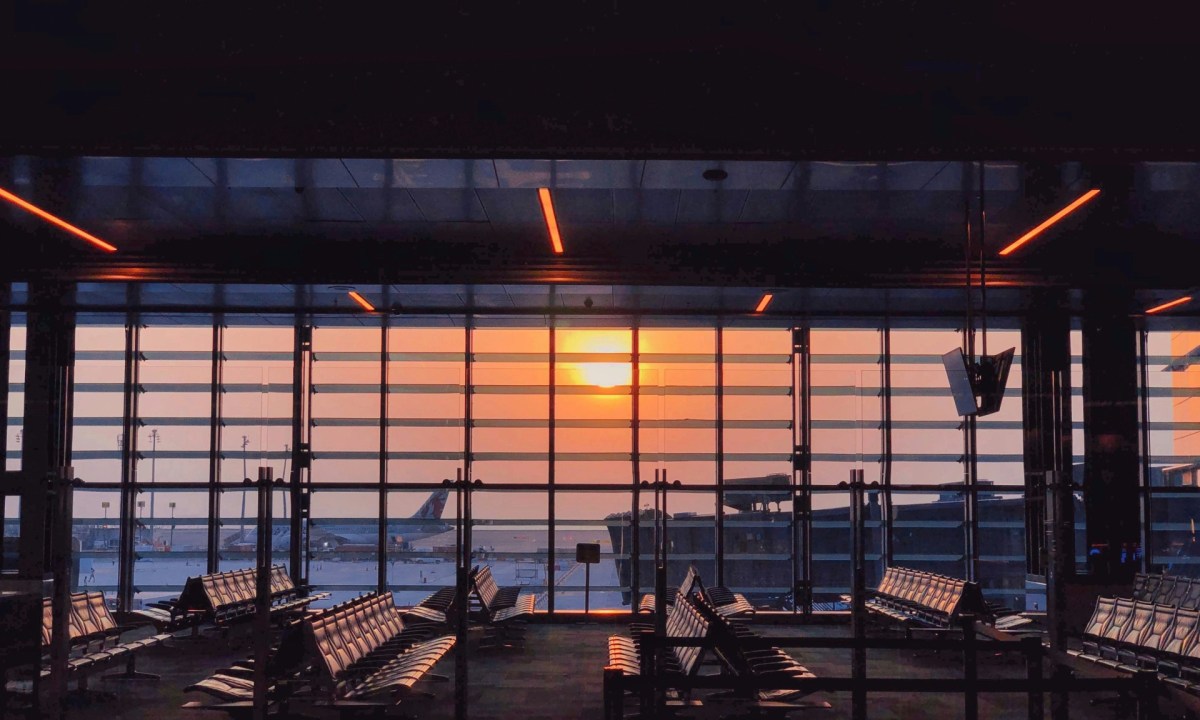Airport terminal sunrise