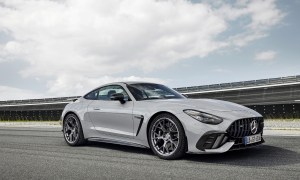2025 Mercedes-AMG GT 63 Pro 4Matic+ parked on a racetrack.