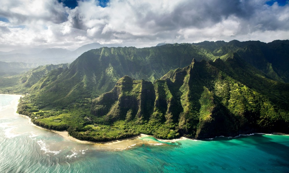 mountains and coast of Kauai, Hawaii