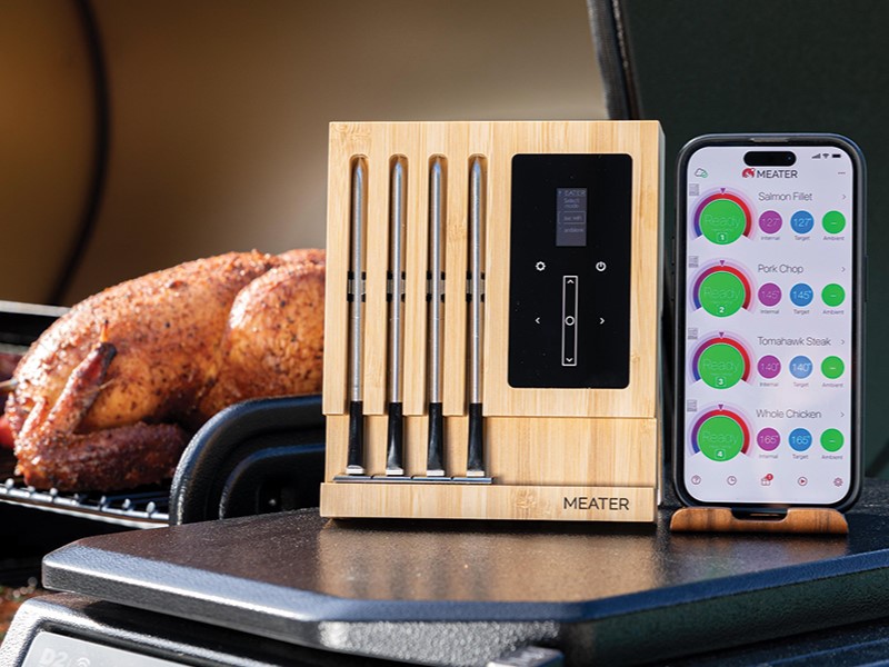 MEATER Block WiFi smart thermometer prime day deal on grill shelf