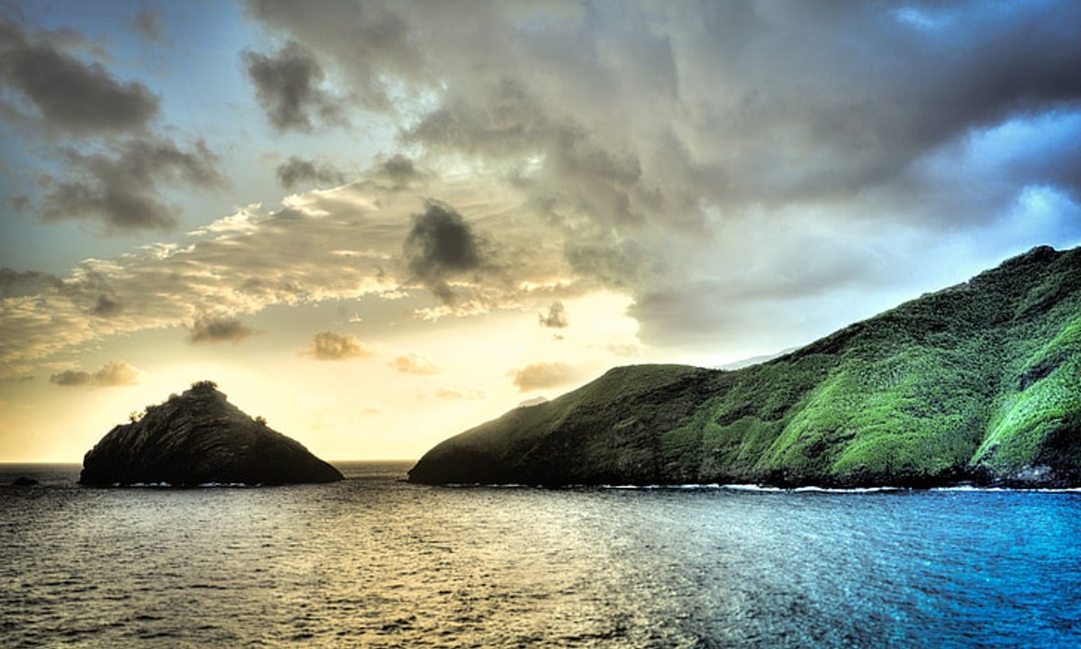 Sunset over Marquesas Islands