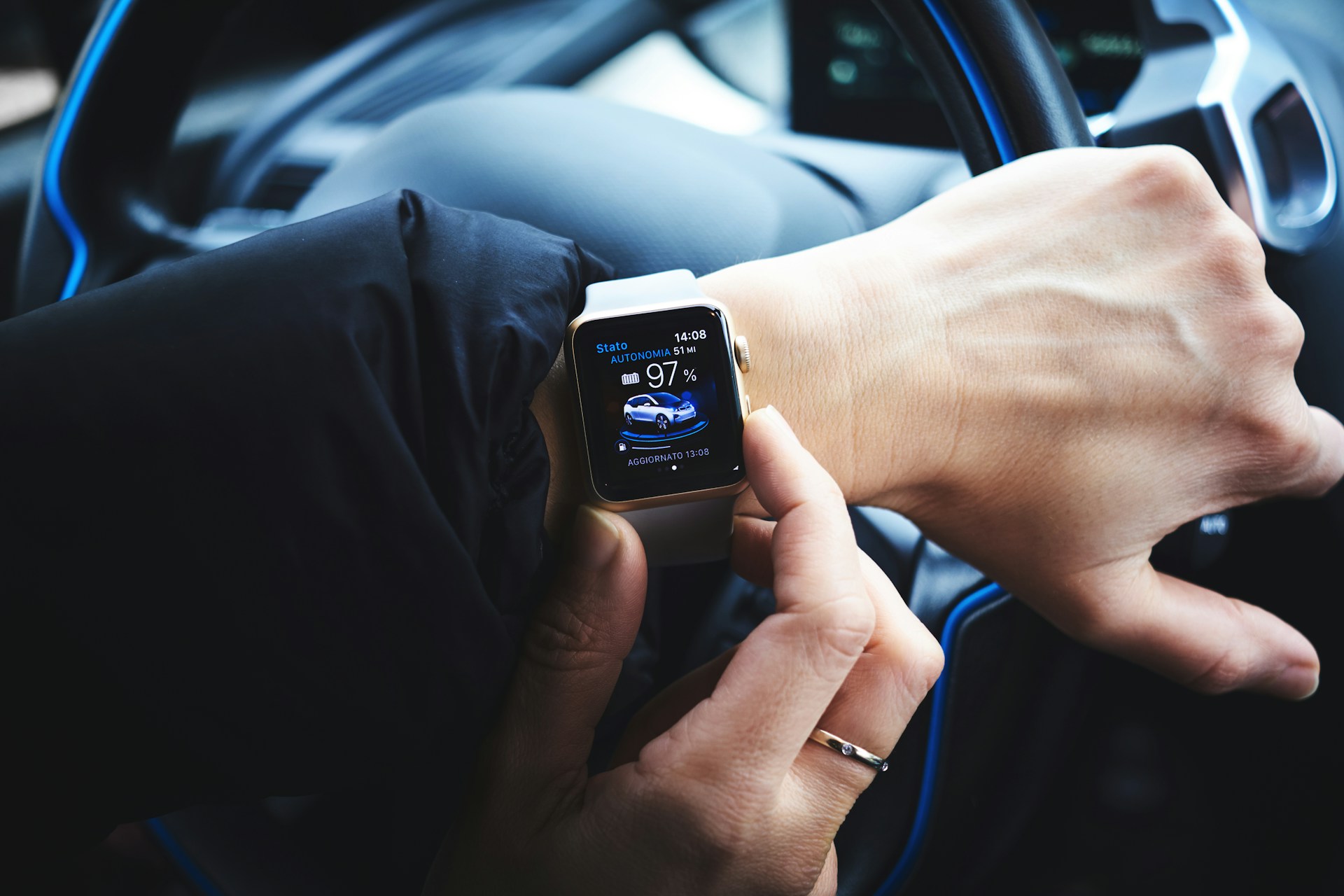 Man using an Apple Watch
