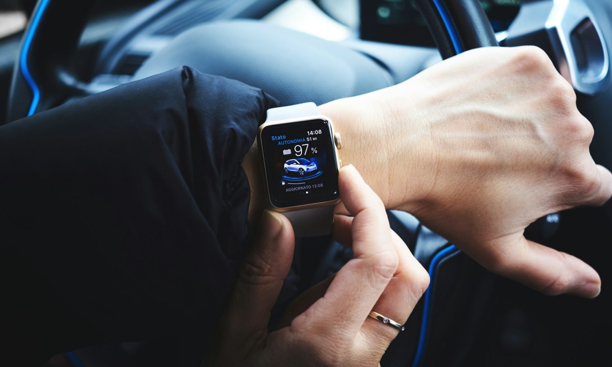 Man using an Apple Watch