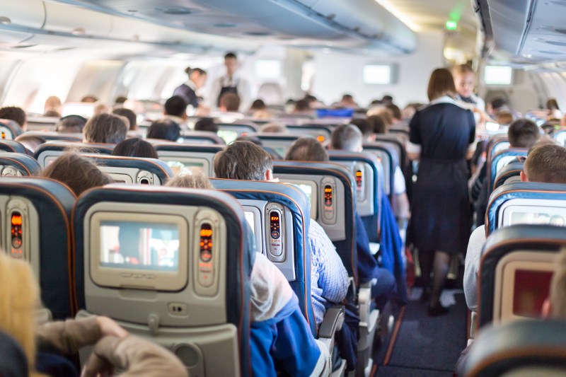 Interior of a passenger airplane