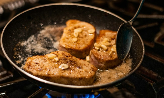 Pork chop in skillet