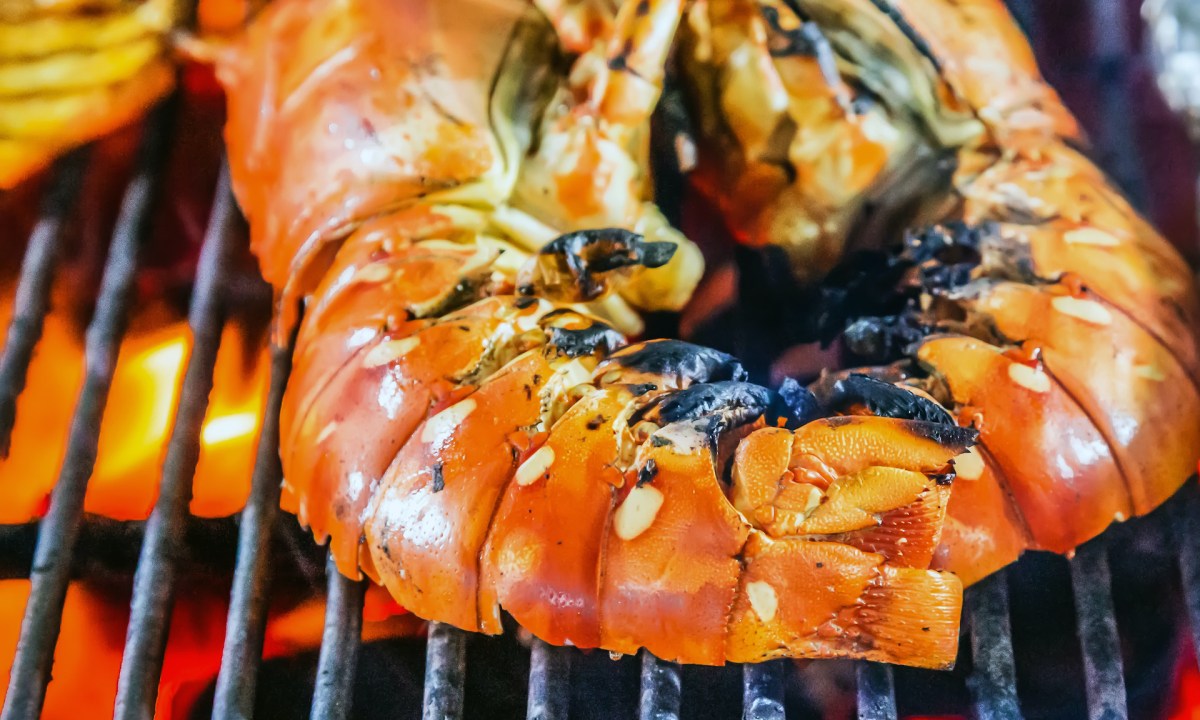 lobster tails on grill