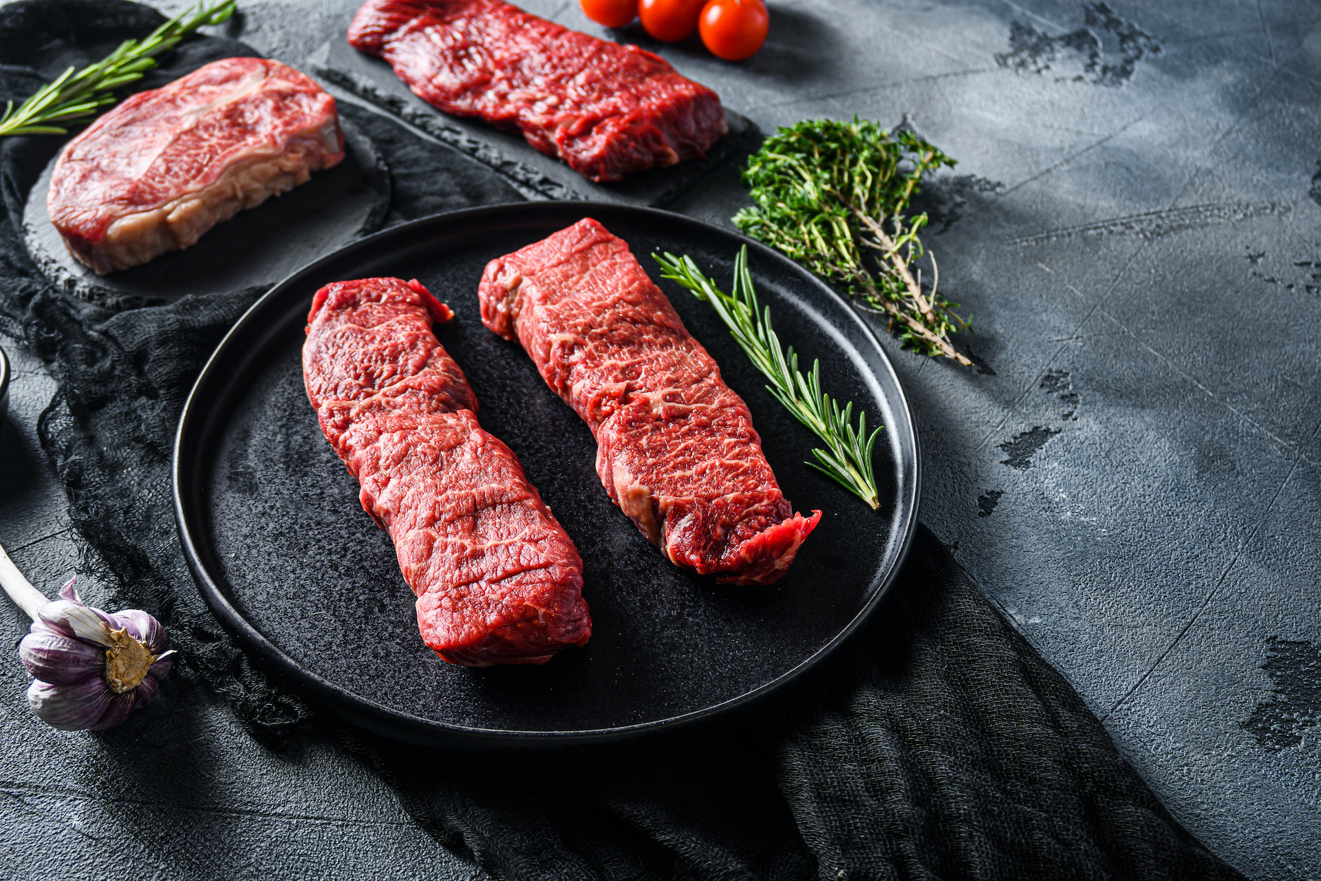 Raw hanger steak