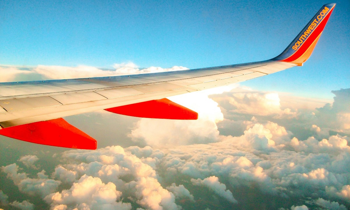 Wing of a Southwest airplane
