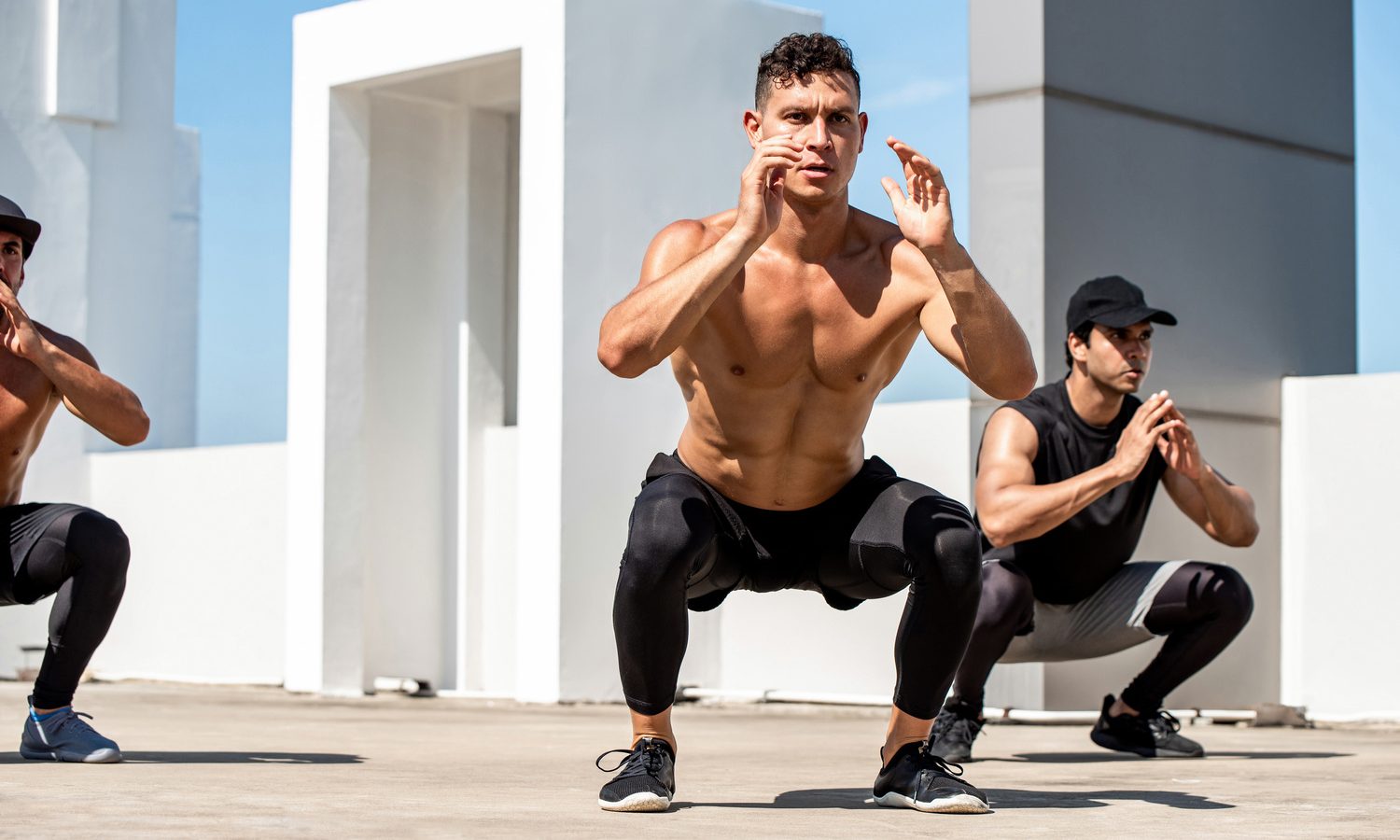 Man doing air squats