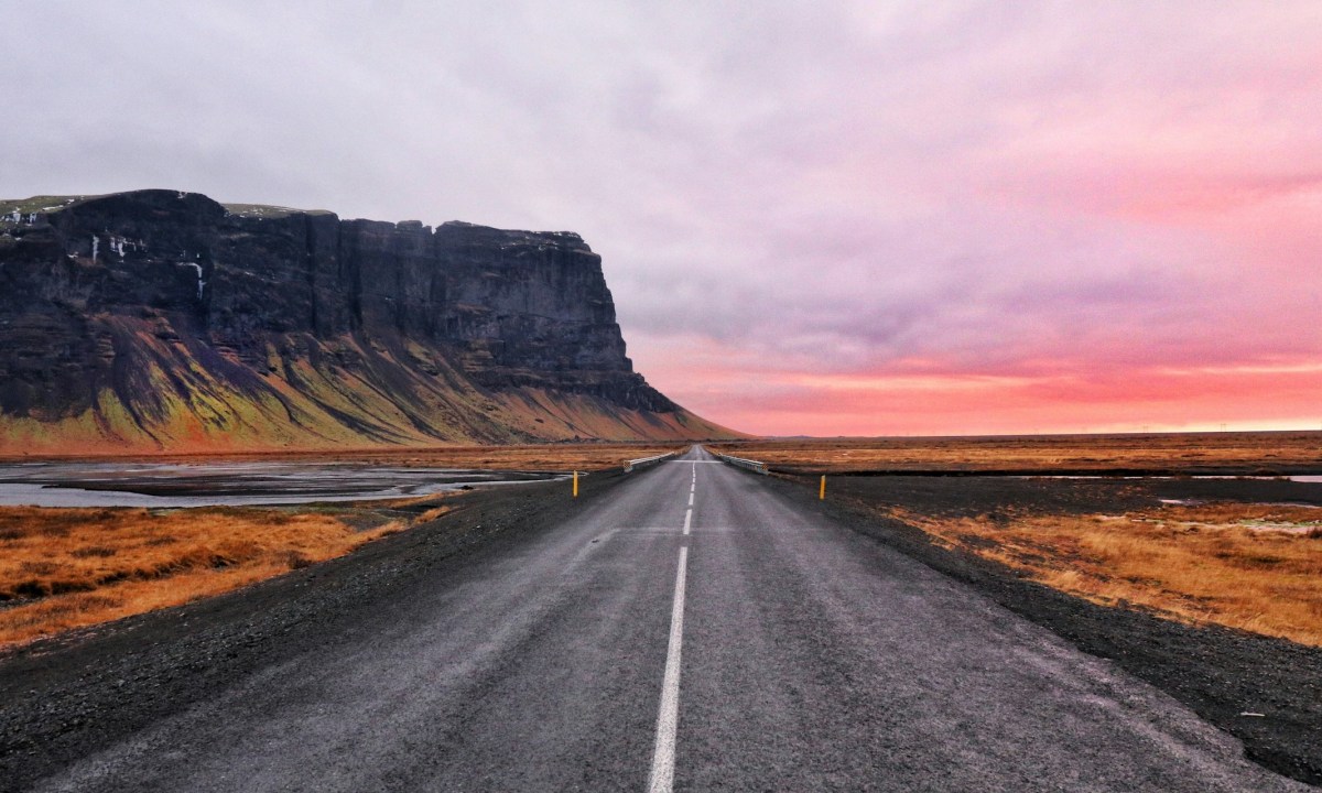 Iceland road and landscape