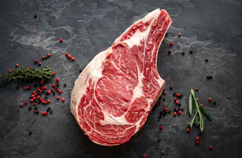 Bone in ribeye, raw
