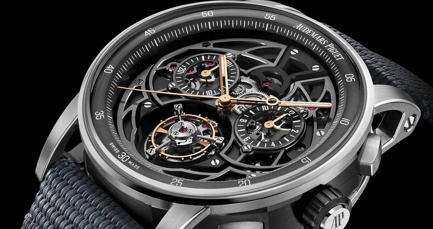 closeup view on dial from Audemars Piguet watch
