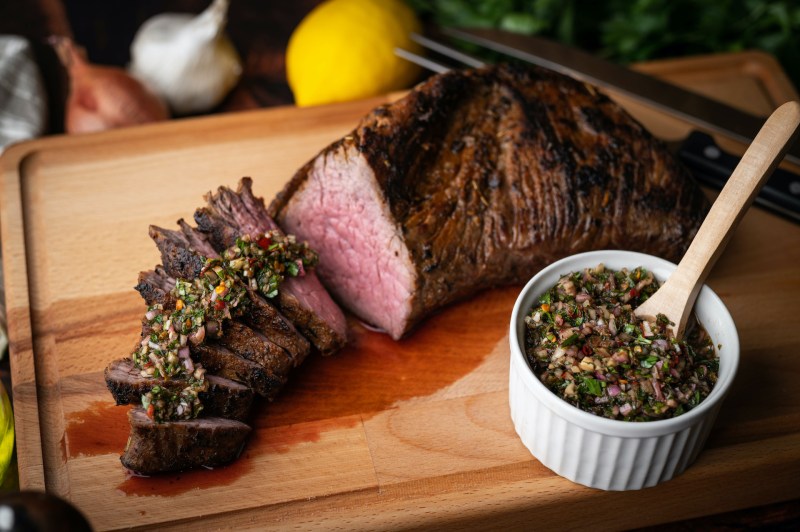 Tri tip on cutting board