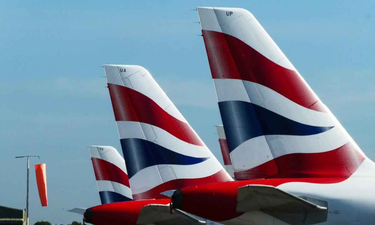 Tail fins on British Airways planes