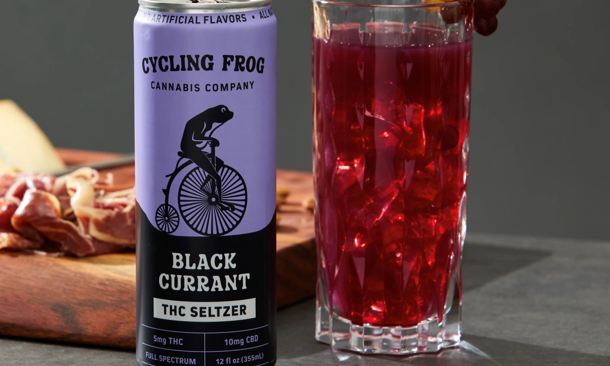 Cycling Frog Black Currant flavor free seltzer deal with THC and CBD