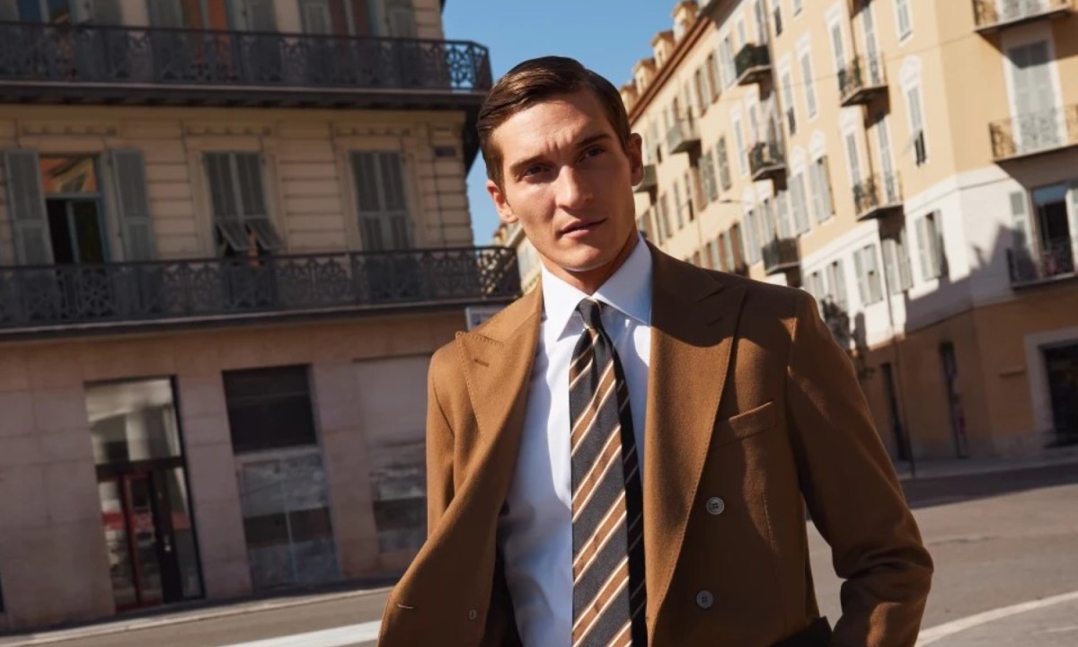 Man in Eton shirt and sport coat