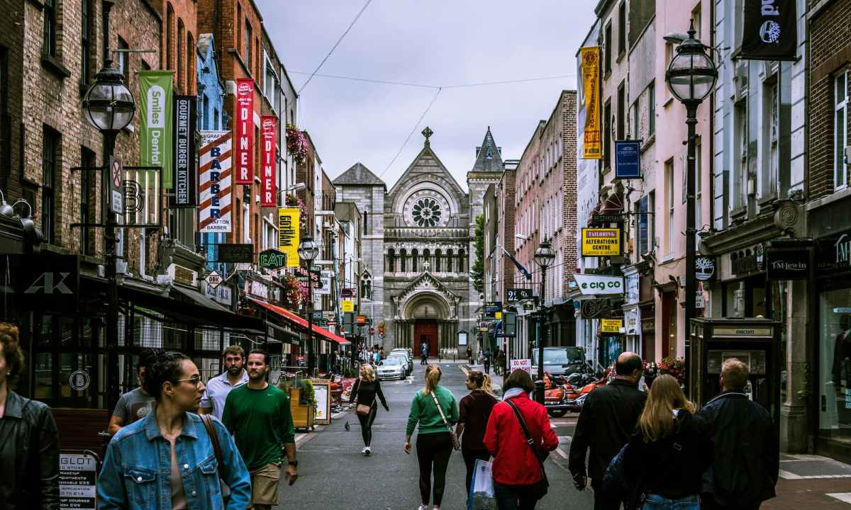 People walking on street in Dublin, Ireland