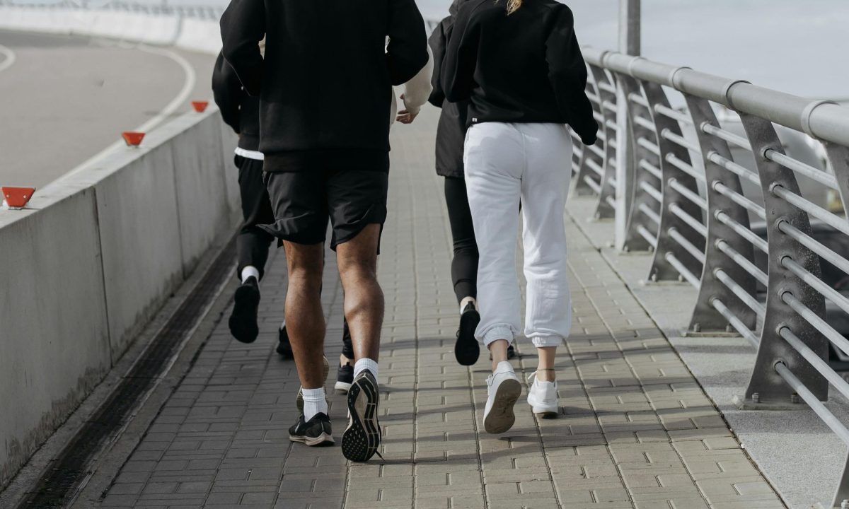Group of people running