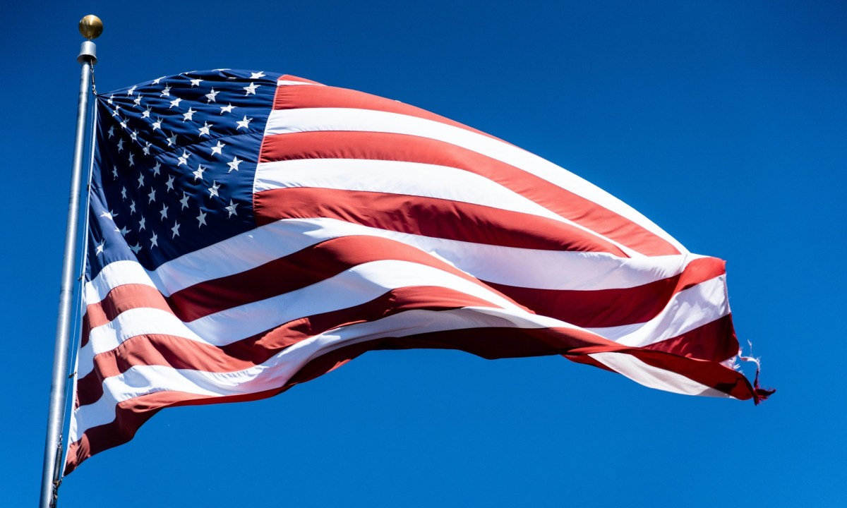 American flag waving