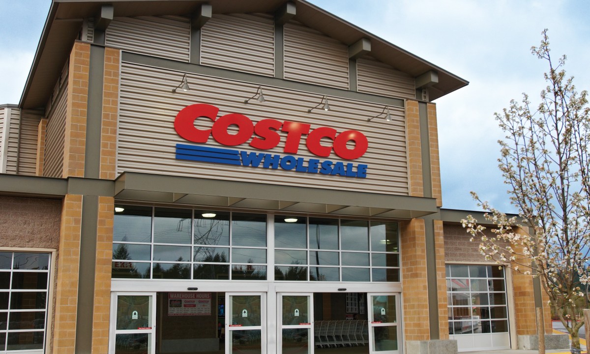 Costco Warehouse Exterior with sign visible