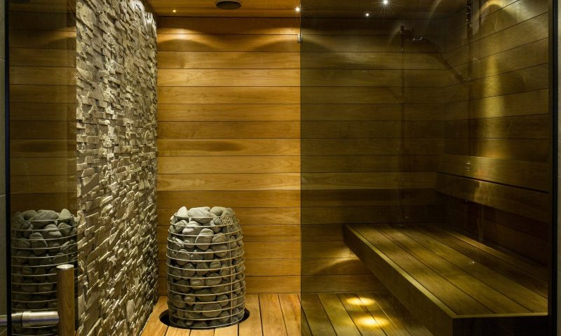 sauna room stones wooden sauna steam
