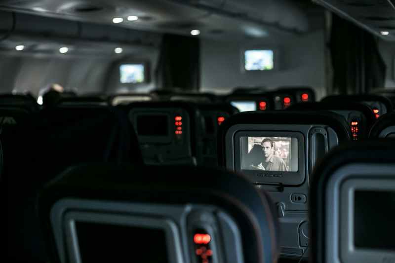 inside of a dark airplane