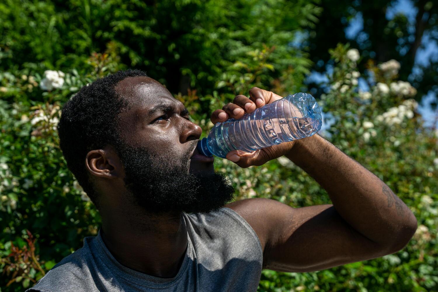 Man drinking water